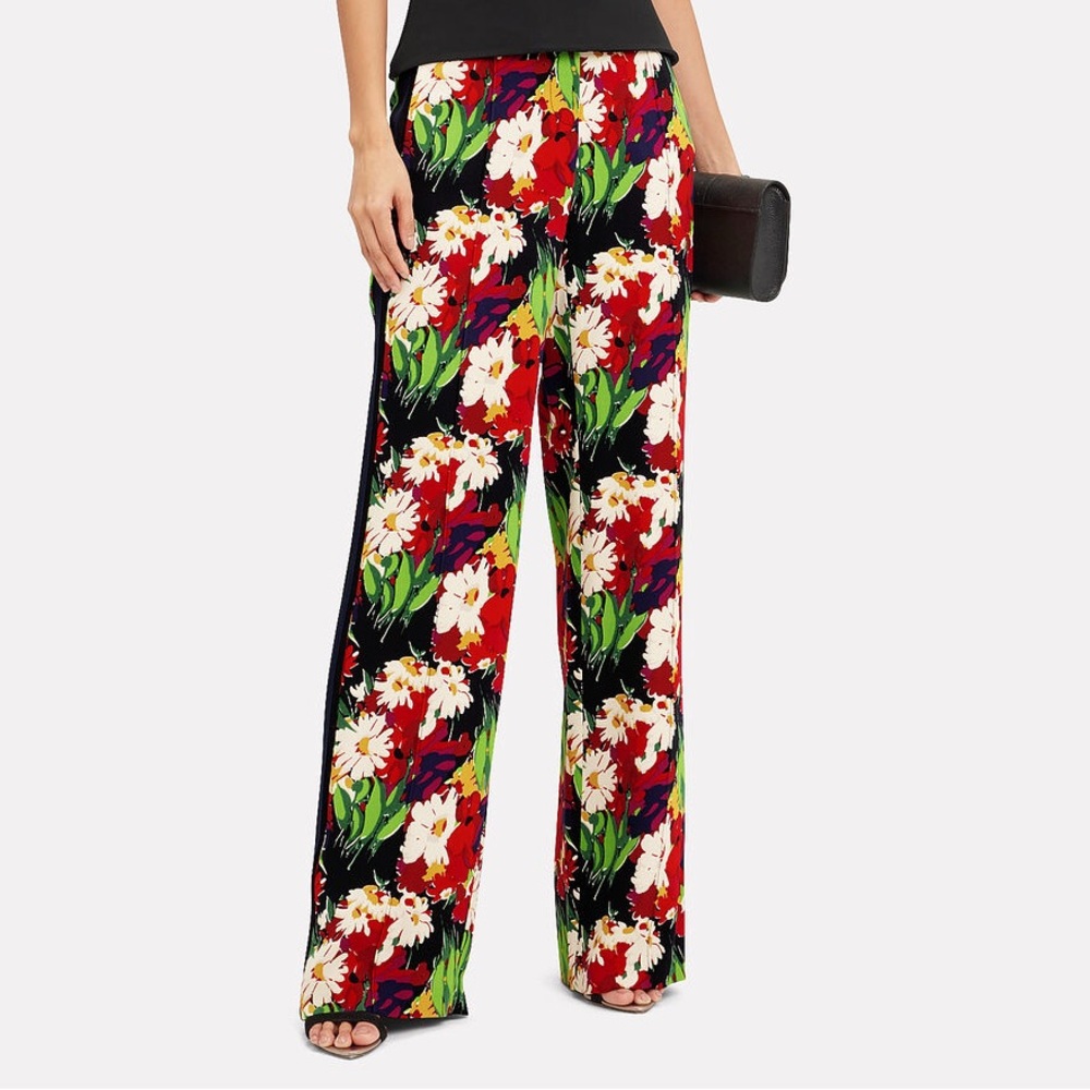Veronica Beard Grigore Floral Wide Leg Pants Sz 6